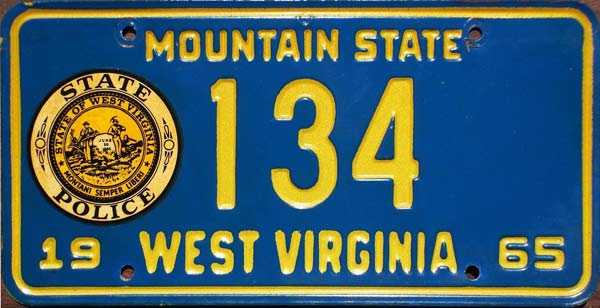 West Virginia  police license plate image