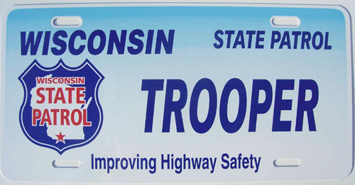 Wisconsin  police license plate image