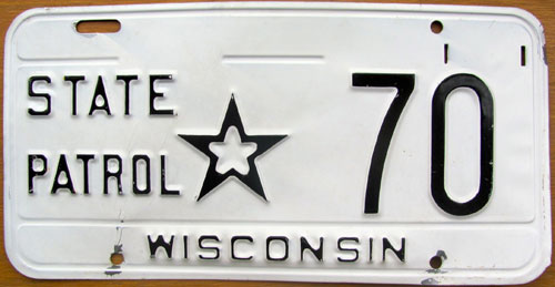 Wisconsin  police license plate image