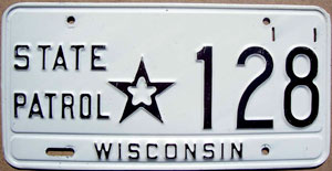 Wisconsin  police license plate image