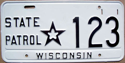 Wisconsin  police license plate image