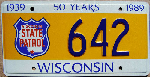 Wisconsin  police license plate image