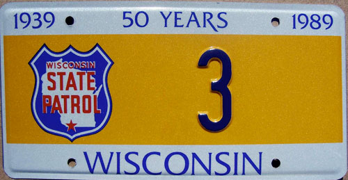 Wisconsin  police license plate image