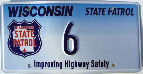 Wisconsin  police license plate image