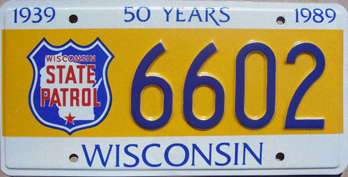 Wisconsin  police license plate image