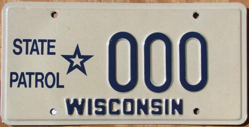 Wisconsin  police license plate image