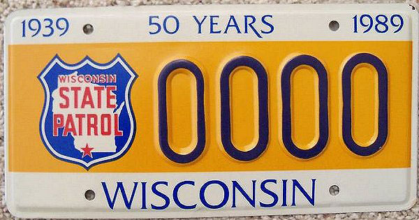 Wisconsin  police license plate image