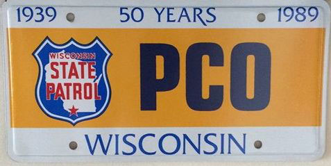 Wisconsin  police license plate image