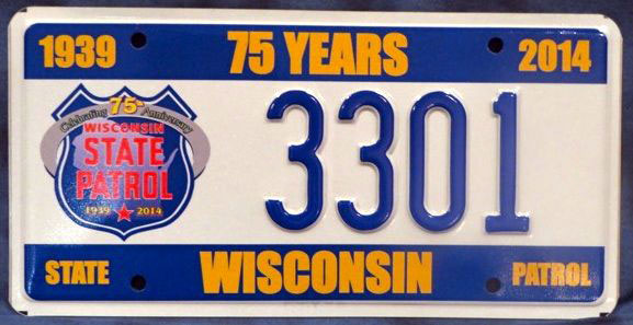 Wisconsin  police license plate image