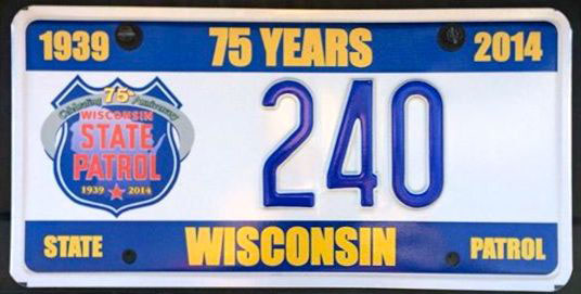 Wisconsin  police license plate image