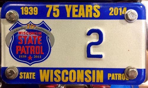 Wisconsin  police license plate image