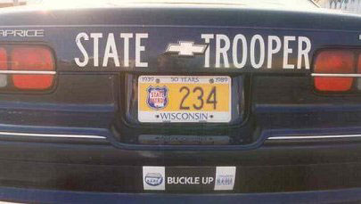 Wisconsin  police license plate image