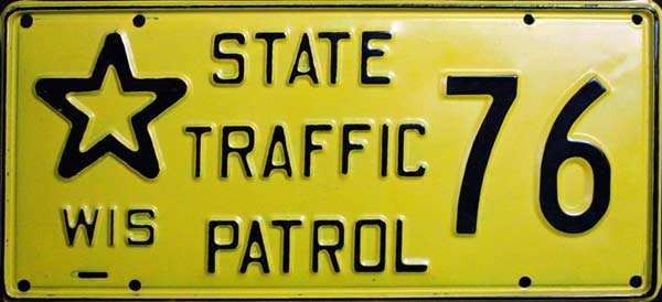 Wisconsin  police license plate image