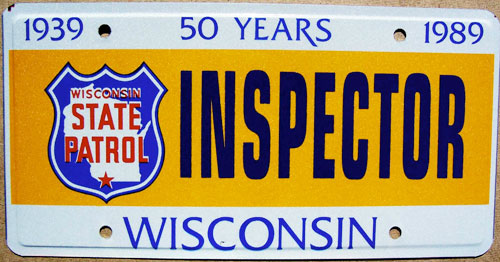 Wisconsin  police license plate image