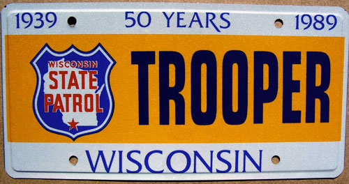 Wisconsin  police license plate image