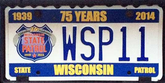 Wisconsin  police license plate image