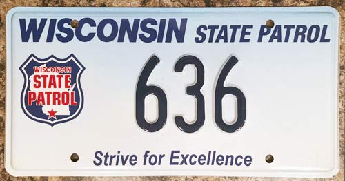 Wisconsin  police license plate image