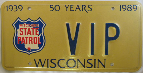 Wisconsin  police license plate image