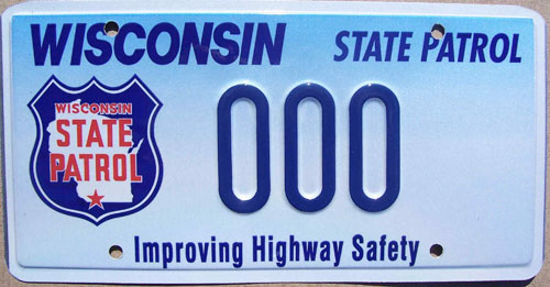 Wisconsin  police license plate image