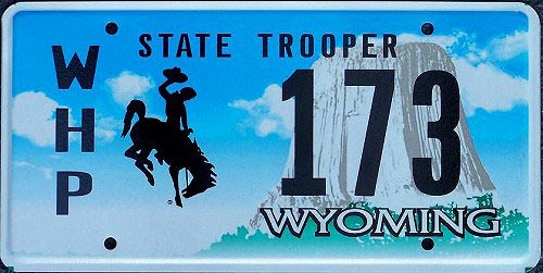 Wyoming  police license plate image