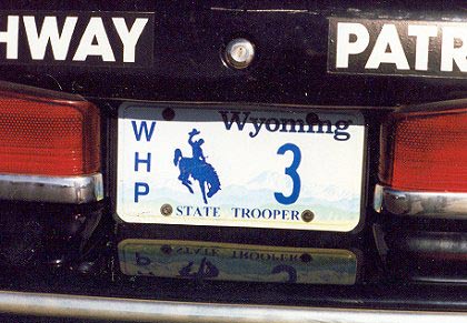 Wyoming  police license plate image