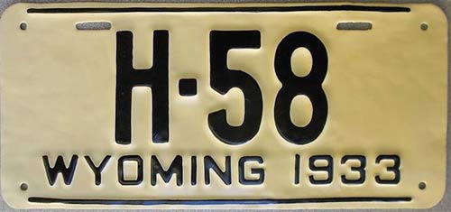 Wyoming  police license plate image