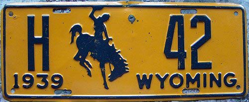 Wyoming  police license plate image