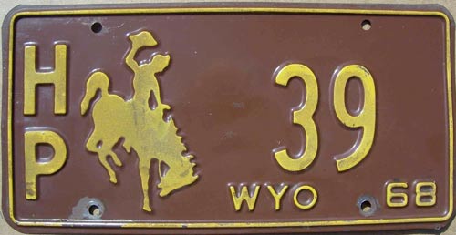 Wyoming  police license plate image