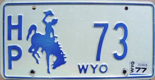 Wyoming  police license plate image