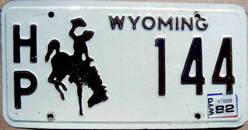 Wyoming  police license plate image