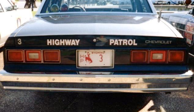 Wyoming  police license plate image