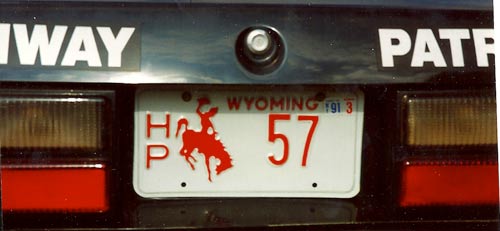 Wyoming  police license plate image