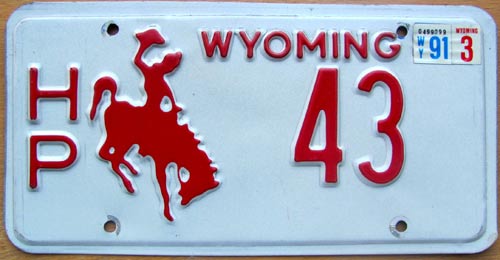 Wyoming  police license plate image