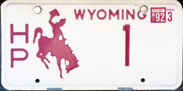 Wyoming  police license plate image