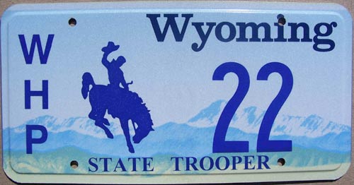 Wyoming  police license plate image