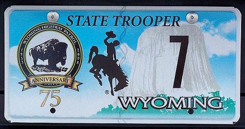 Wyoming  police license plate image