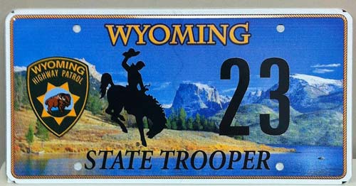 Wyoming  police license plate image