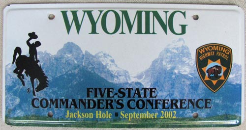 Wyoming  police license plate image