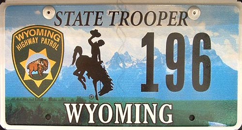 Wyoming  police license plate image