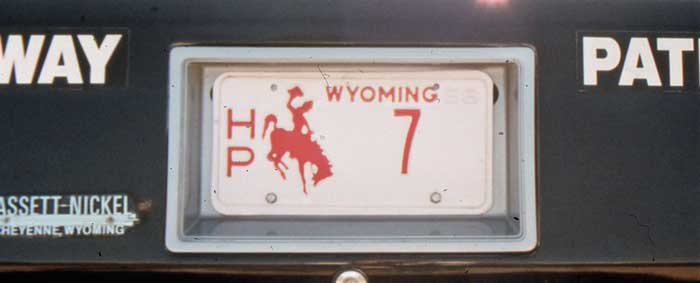 Wyoming  police license plate image