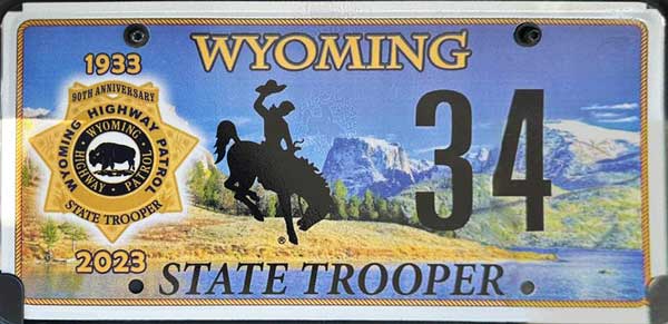 Wyoming  police license plate image