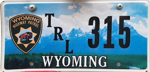 Wyoming  police license plate image