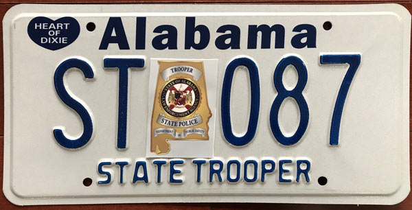 Alabama police license plate