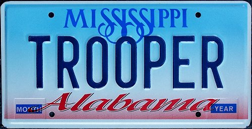 Alabama police license plate