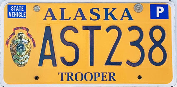 Alaska police plate image