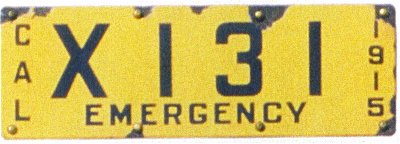 California license plate image