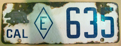 California license plate image