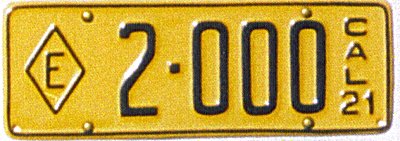 California license plate image