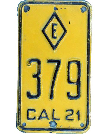 California license plate image