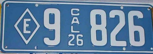 California license plate image